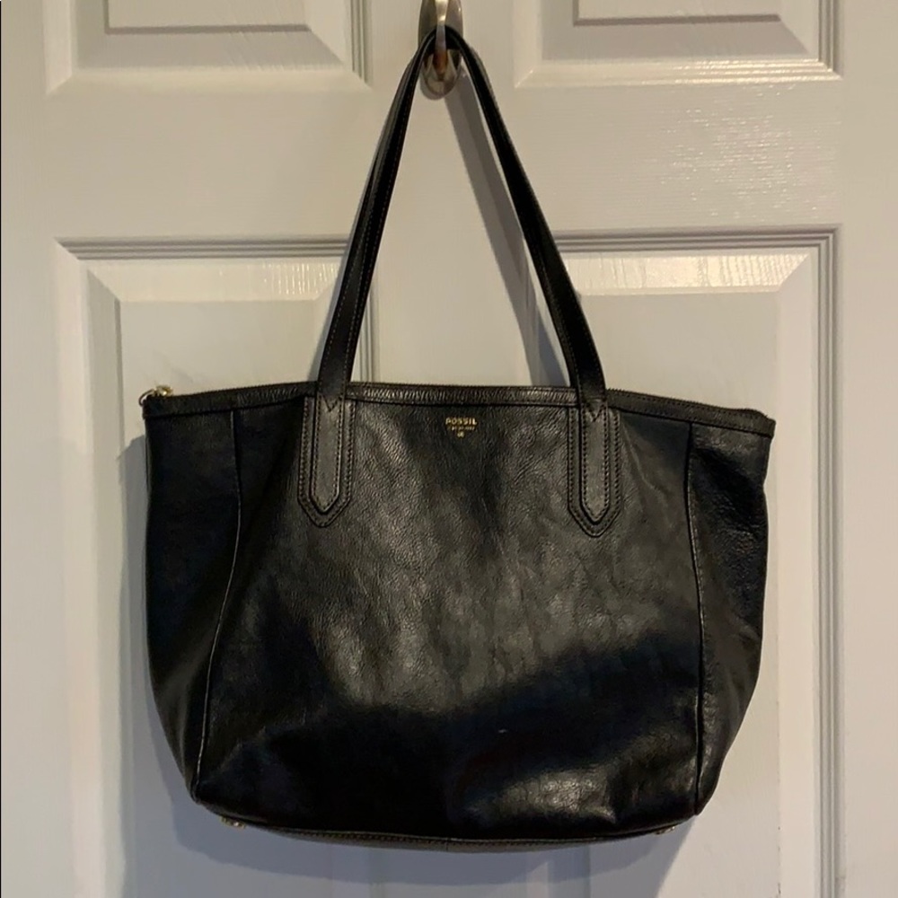Fossil Leather Sydney Tote Black